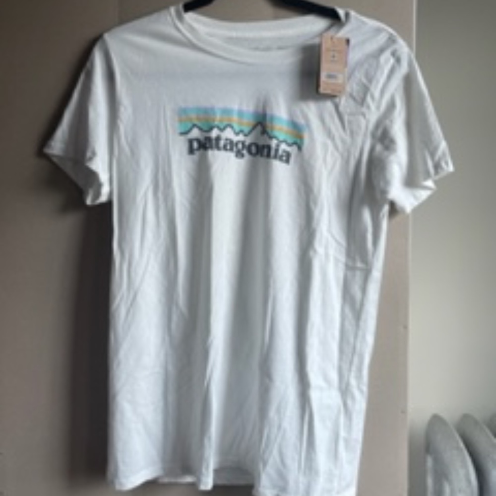 White Patagonia Logo T-shirt
